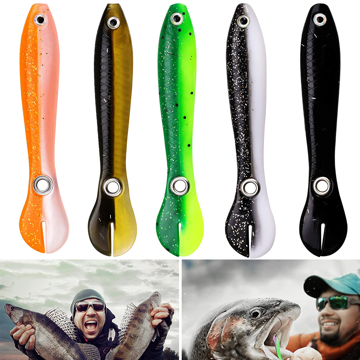  HOTBEST 5pcs Fishing Lures 3D Fishing Bait Simulation