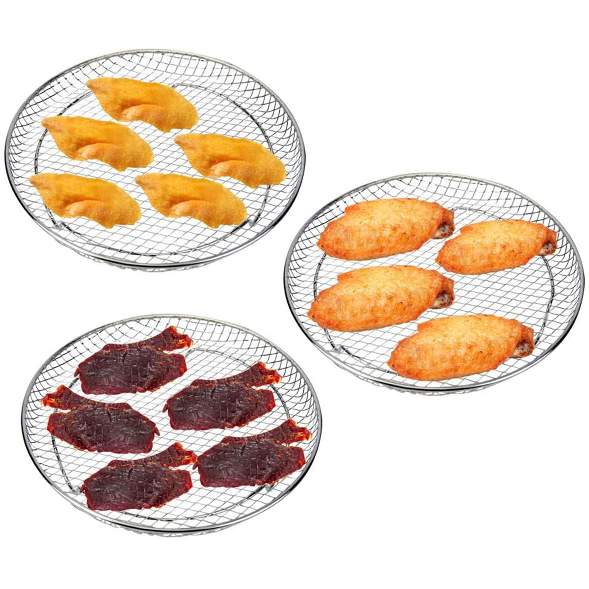 Air Fryer Three Stackable Dehydrator Racks 304 Stainless Steel Air Fryer teOIW