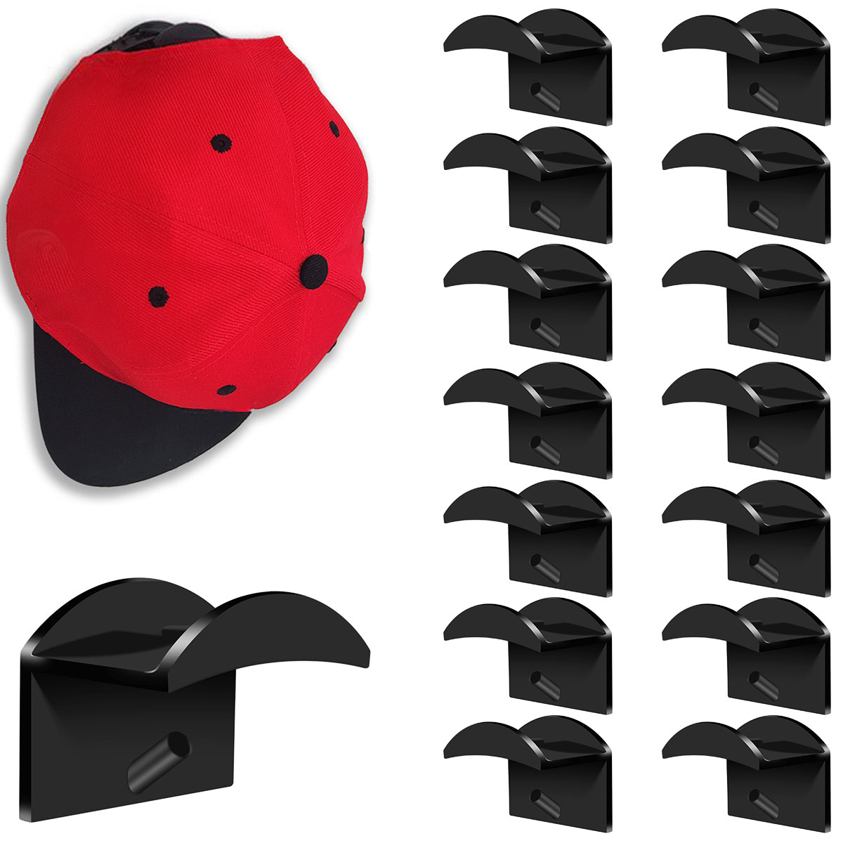 16X Self Adhesive Hat Hooks for Wall Modern Minimalist Design Rack