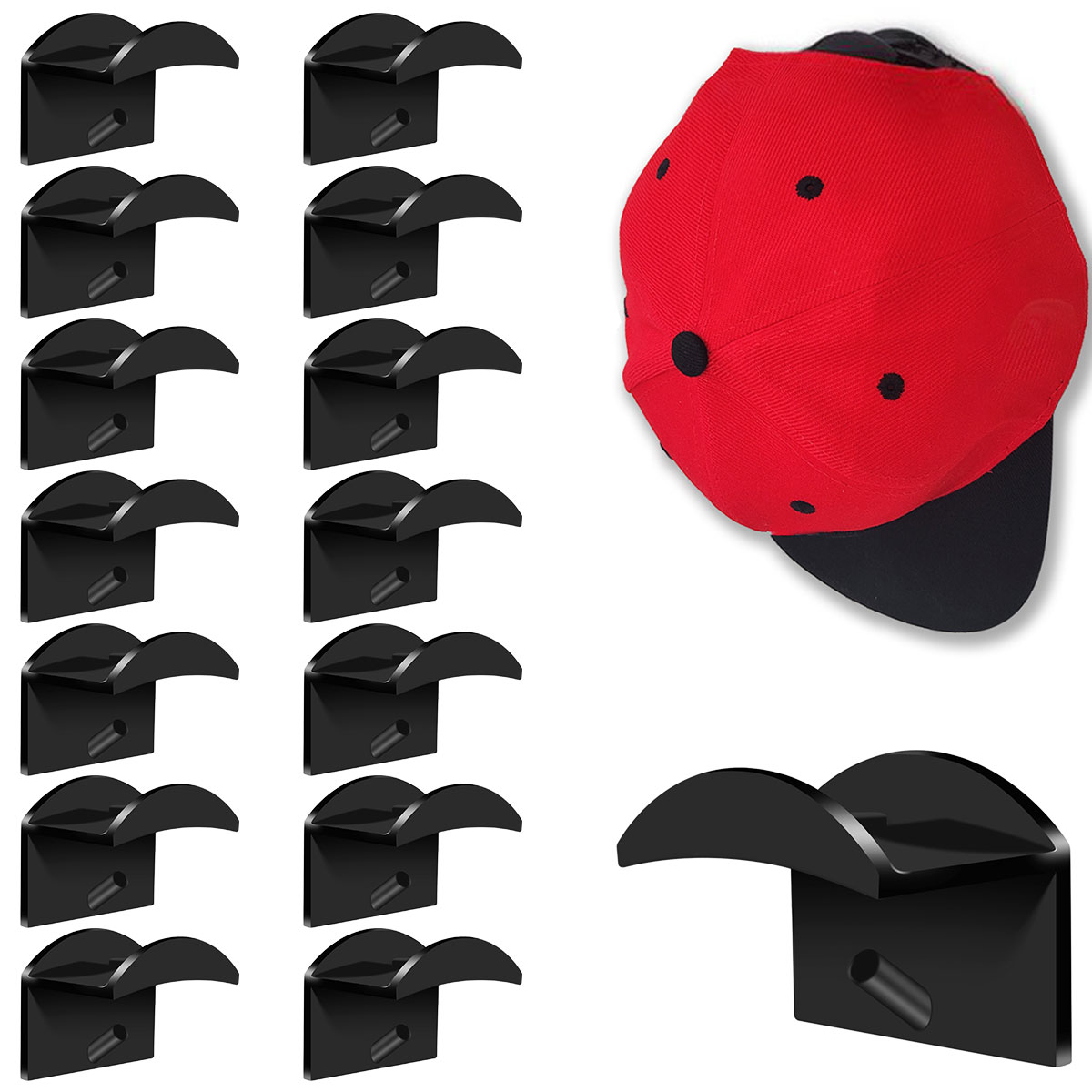 16X Self Adhesive Hat Hooks for Wall Modern Minimalist Design Rack No  Drillingꕥ