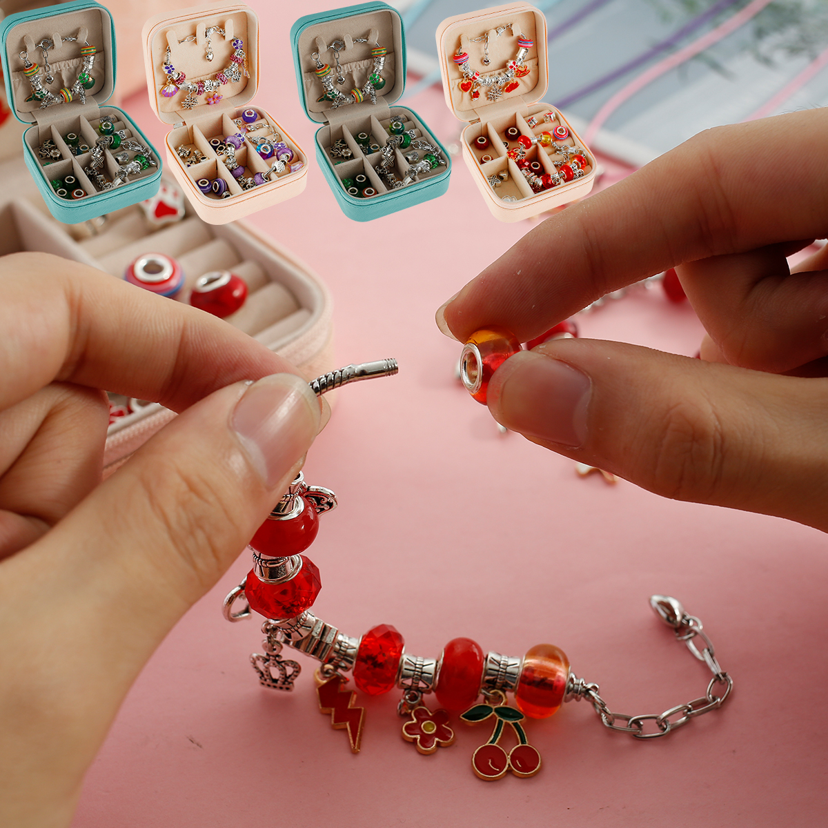 Charm Bracelet Making Kit, 66 Pcs Charm Bracelet Making Kit Jewelry Making  Supplies,diy Craft Gift Kit For Teen Girls
