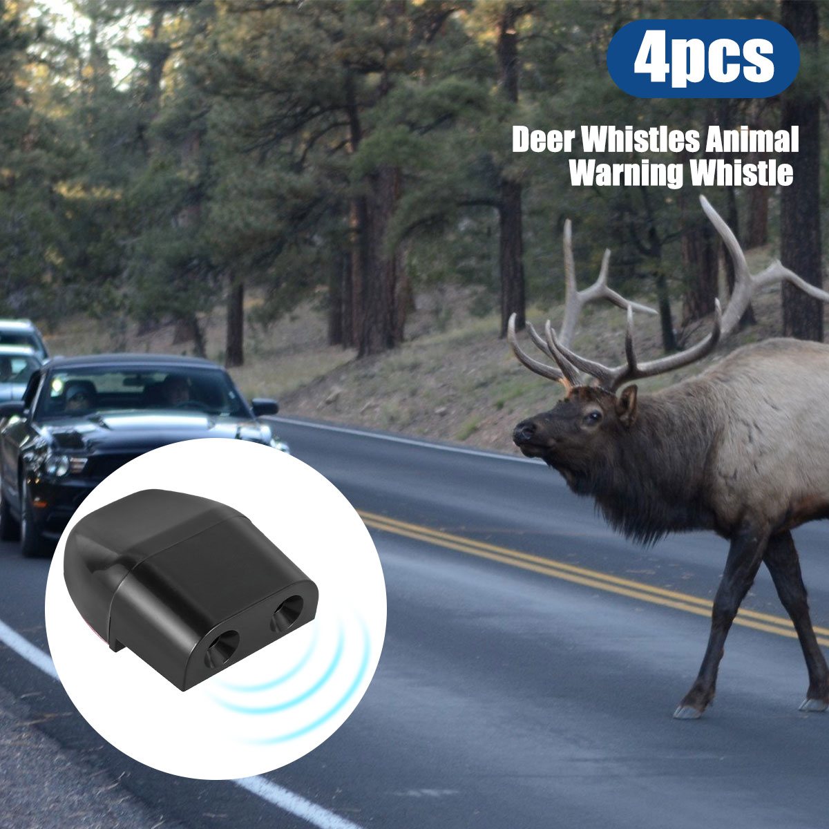 2X Deer Whistles Wildlife Warning Device Animal Sonic Alert Car Safety  Accessory