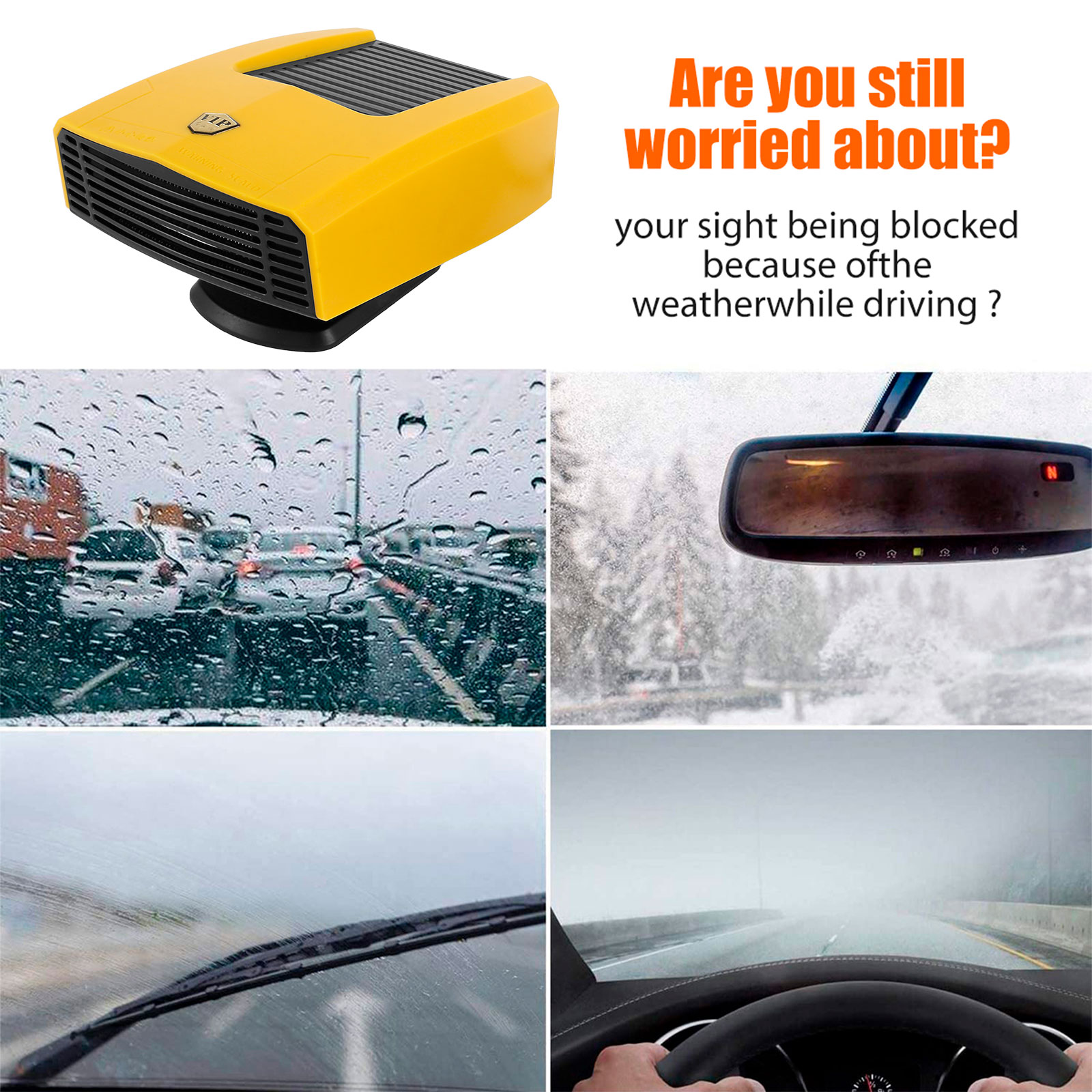 Car Heater 12V 150W Windshield Defogger Defroster 360° Auto Window  Defroster✴