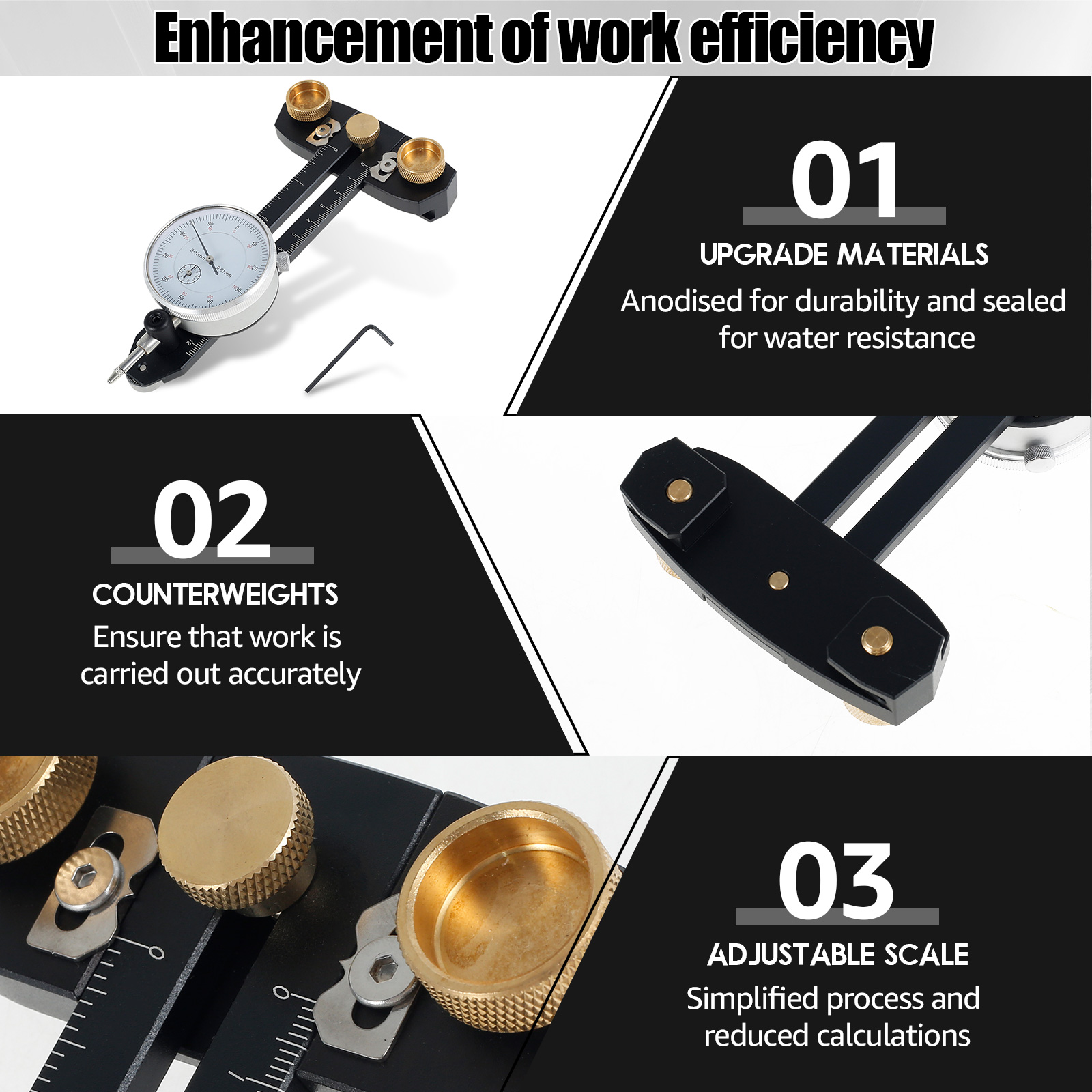 thumbnail image 2 of Table Saw Alignment Gauge, Table Saw Dial Alignment Hauge Indicator,Machinery/Tool Alignment 2 of 13